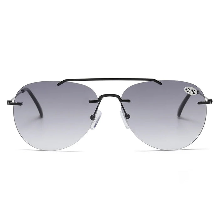 MODFANS Sunglasses Presbyopia Men's Distance And Near Dual-use Double Light Presbyopia Glasses Rimless Sun Glasses UV Protection