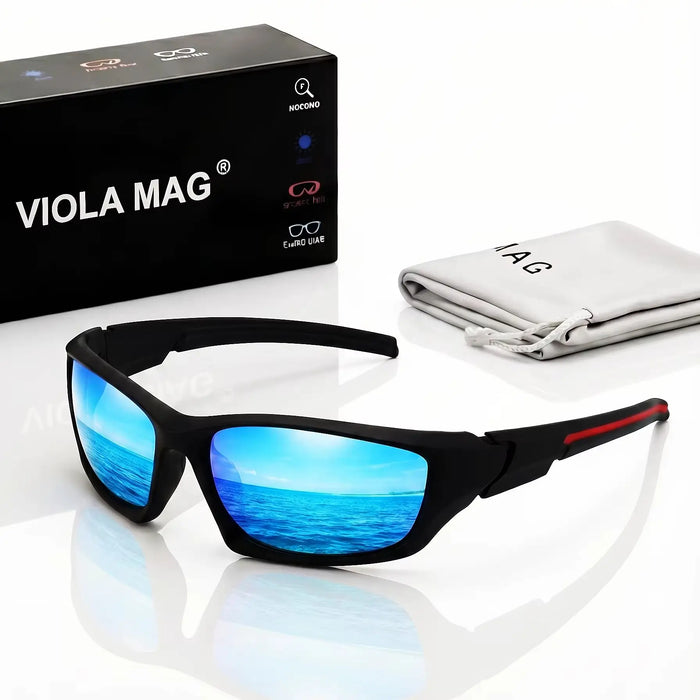 VIOLA MAG Premium  Sports Sunglasses, Ultra-Light TR90 Frame  Wrap Around Eyewear, Fashion Driving Fishing Shades with Luxury Ve