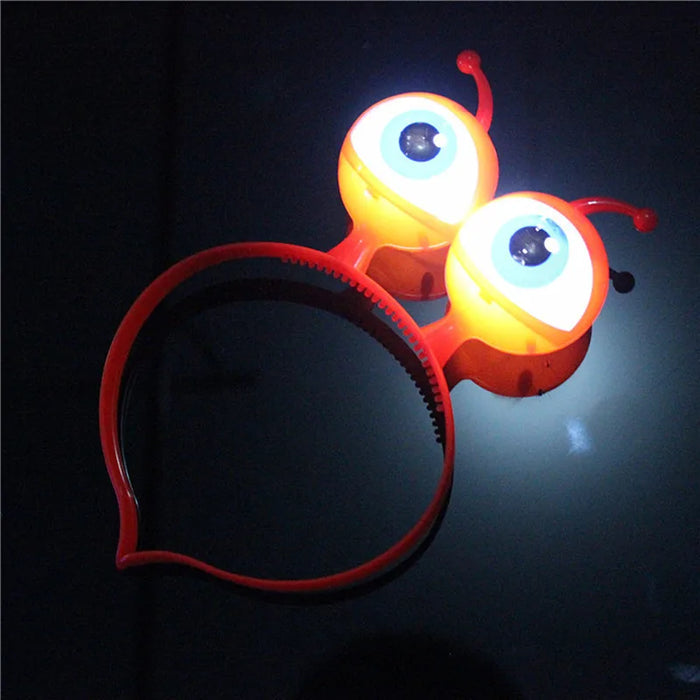 10pcs  Alien Eyes LED Flashing Headband Light Up Blinking Hairband Rave Glow Party Wedding Birthday Cosplay Halloween Christmas