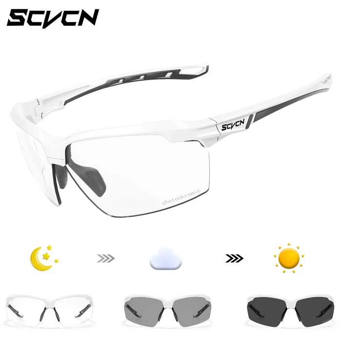 SCVCN Photochromic Bike Glasses UV400 Men Women Cycling Sunglasses MTB Mountain Outdoor Sports Eyewear Driving Fishing Camping
