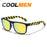 COOLMEN Gafas de sol polarizadas clásicas cuadradas para hombre, pesca, exteriores, conducción, ciclismo, correr, estilo vintage, montura grande, protección UV400