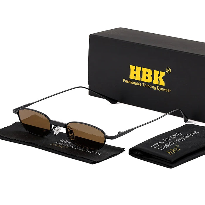 HBK New Retro Polarized Sunglasses Men Small Frame Tac Lenses Punk Sun Glasses Women Fishing Outdoor Party Eyeglasses
