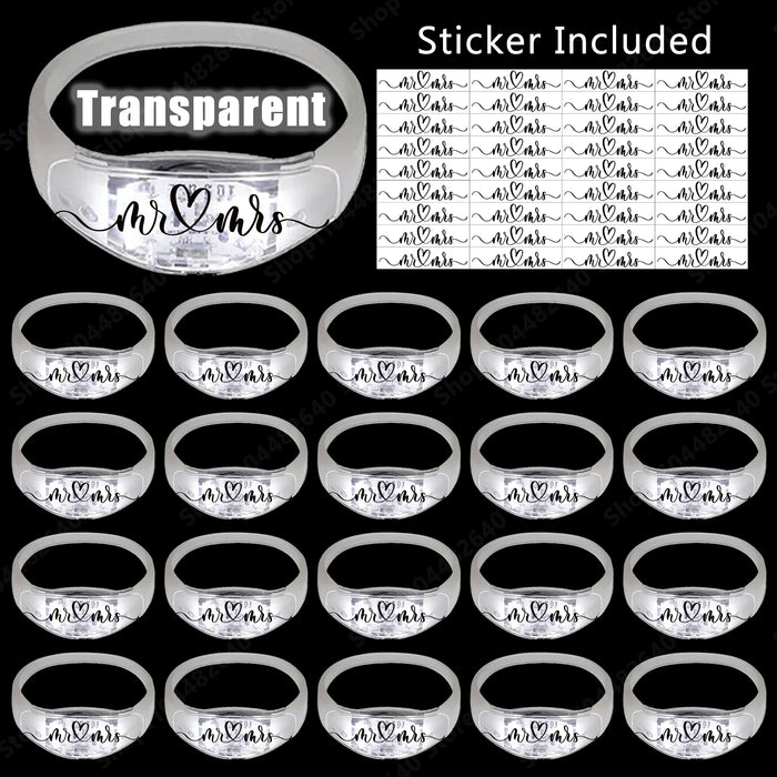 20-200Pcs Music & Sound Activated Led Bracelet for Wedding Glow Bracelet Light Up Bracelet Birthday Glow in The Dark Party Favor