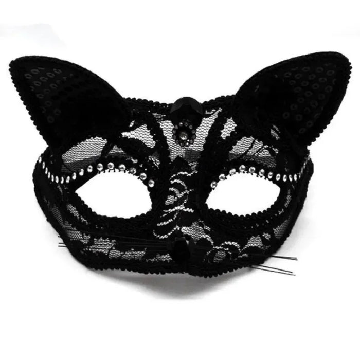 Máscara de encaje sexy para mujer, suministros de cosplay de gato, fiesta de baile, mascarada, máscara de zorro, decoración de cara de animal para parejas, accesorios para ojos