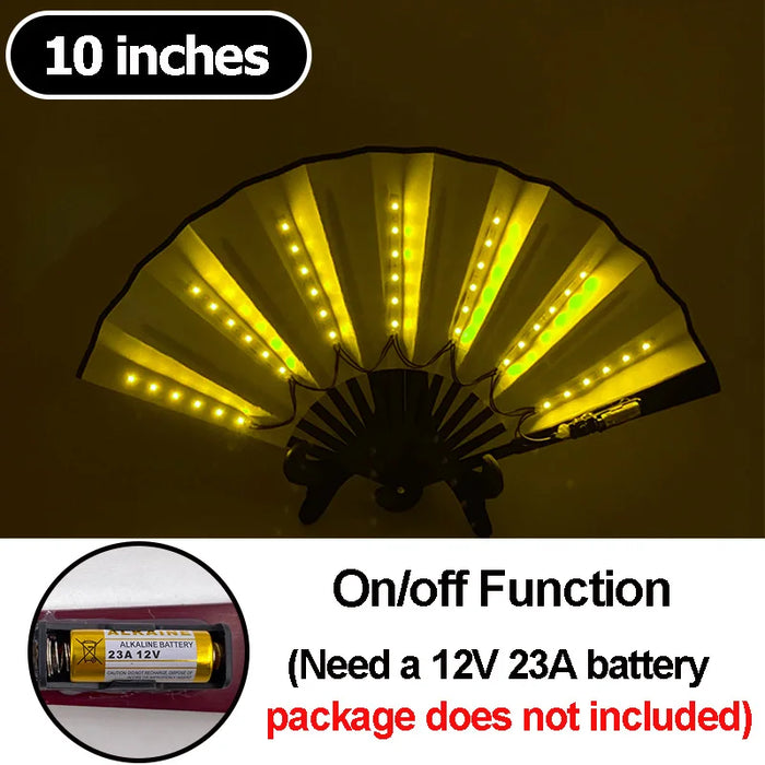 Luminous Folding LED Fan Dancing Light Fan Flashing For Night Music Show Rave Festival Accessories Glowing In The Dark Party