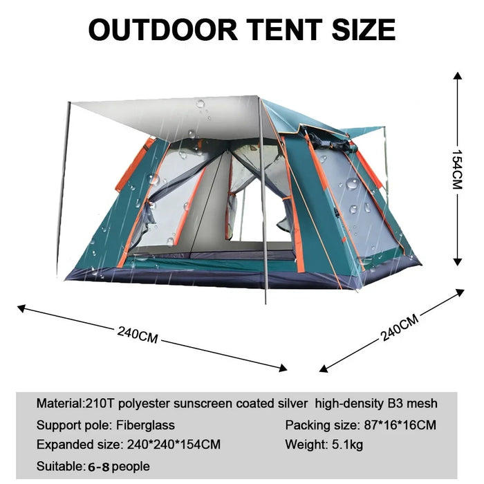 Goture 4/6 Person Automatic Camping Tents Outdoor Waterproof Large Space Quick Open Tent