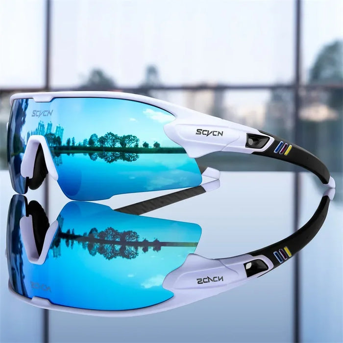SCVCN Mountain Bicycle Glasses Sports Men's Sunglasses Photochromic Cycling Goggles MTB Road Running UV400 Protection Eyewear