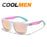 COOLMEN Gafas de sol polarizadas clásicas cuadradas para hombre, pesca, exteriores, conducción, ciclismo, correr, estilo vintage, montura grande, protección UV400
