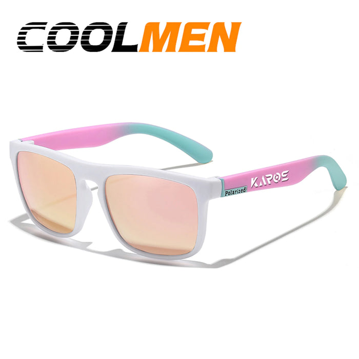 COOLMEN Gafas de sol polarizadas clásicas cuadradas para hombre, pesca, exteriores, conducción, ciclismo, correr, estilo vintage, montura grande, protección UV400