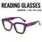 Gafas de lectura progresivas de gradiente morado con marco de bisagra metálica, elegantes gafas de lectura recetadas para adultos