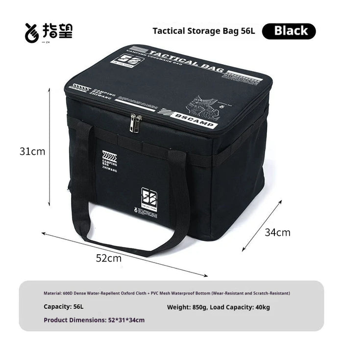 Bolsa de camping táctica aislada e impermeable de 30L/42L/56L, caja de almacenamiento plegable para vajilla de pícnic al aire libre, batería de cocina de campo de gran capacidad.