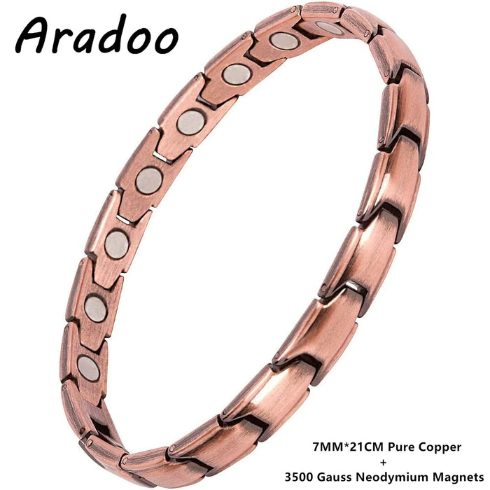 ARADOOPure Copper Bracelet for Women 99.99% Magnetic Therapy Jewelry, Vintage Style Gift for Her