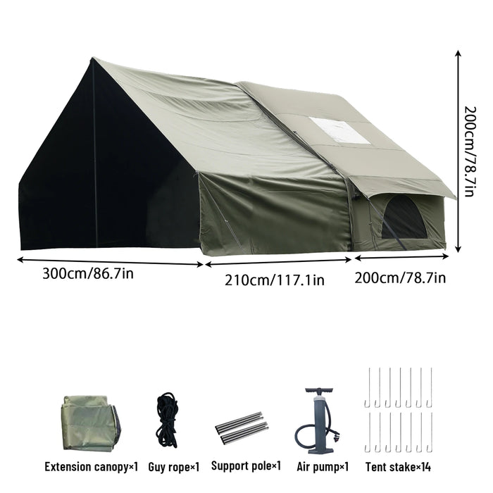 PAKICETUS Inflatable Camping Tent 4-8 People with Windows Portable Water-Resistant Camping Tent