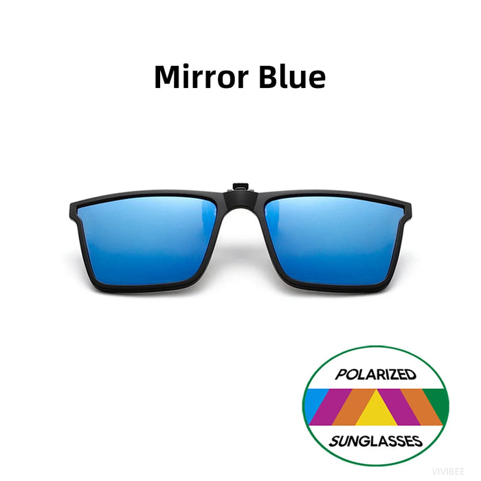 Gafas de sol VIVIBEE cuadradas con clip abatible, polarizadas, espejo azul, para conducir, lentes grises UV400 fotocromáticas, clips de visión nocturna
