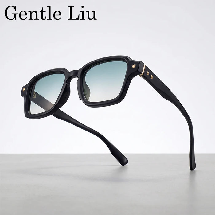 Photochromic Square Punk Sunglasses Men 2026 Luxury Brand Designer Rivet Sun Glasses Vintage Shades Male Driving Fashion Eyewear