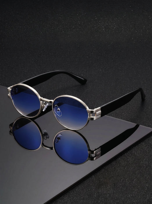 VIOLA MAG Retro Oval Sunglasses for Men Women, Vintage Small Round Polarized Sun Glasses, UV400 Protection Fashion Shades with F