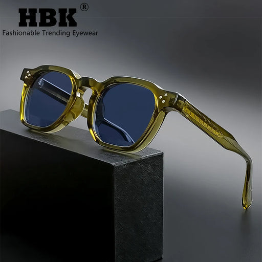 HBK Gafas de sol cuadradas vintage para hombre, a la moda, estilo punk, para mujer, para viajes al aire libre, conducir, playa, protección UV400