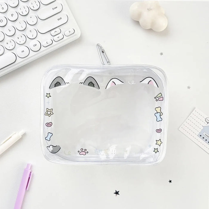 Bolsa de almacenamiento para muñecas en pareja, de PVC transparente con cremallera, organizador a prueba de polvo para muñecas de peluche, estuche de exhibición, mochila exterior, bolsa colgante