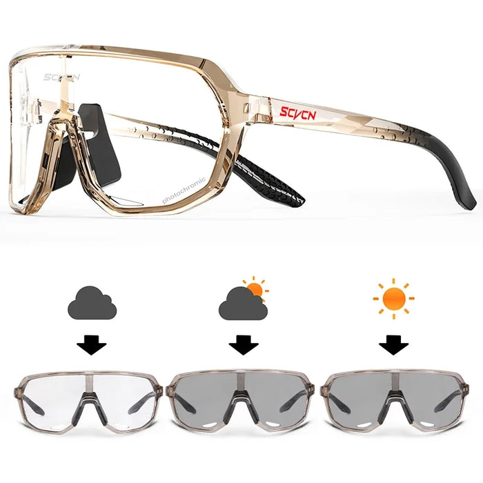 Photochromic Cycling Sunglasses Sports Glasses for Men Sun Mountain Bike Road Bicycle Eyewear Goggles Sports UV400 Polarized MTB