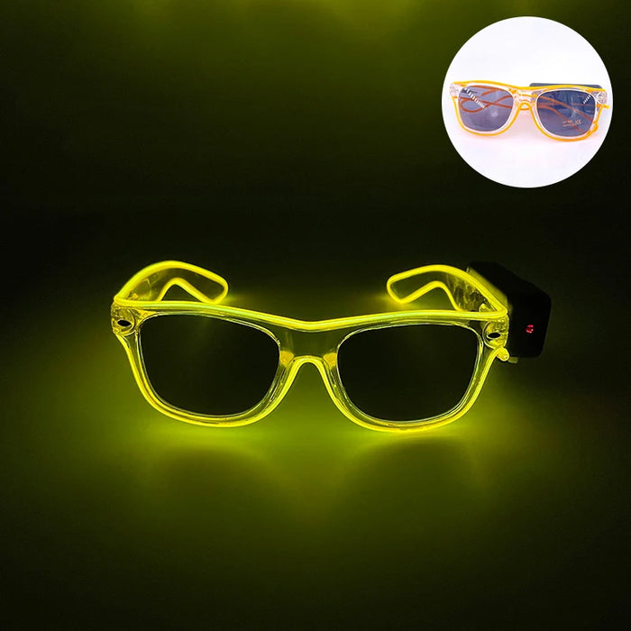 Nouvelles lunettes lumineuses LED sans fil pour festival, rave, soirée, lunettes de soleil mosaïque lumineuses néon, lunettes de club disco