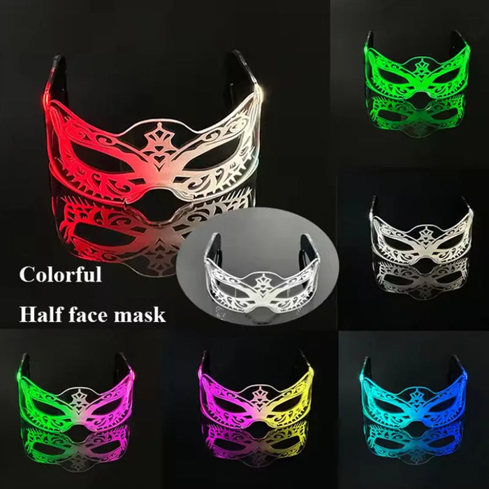 Cyberpunk LED Light Up Glasses Futuristic Luminous Unisex Eyewear Cool Glowing Glasses For Cosplay Bar Rave Club Halloween Party