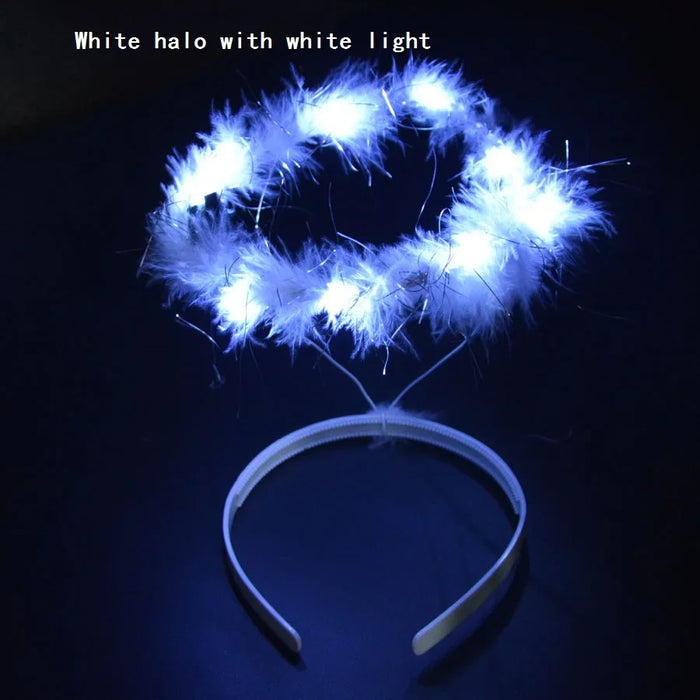 10pcs Adult Kids LED Glow Party Sequin Cat Bunny Crown Flower Headband Halo Light Up Wreath Hairband Birthday Gift Wedding