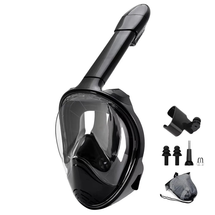 Full Face Snorkel Mask Snorkeling Swimming Diving Mask with Detachable Camera Mount Wide View Anti-Fog Anti-Leak for Adult Youth
