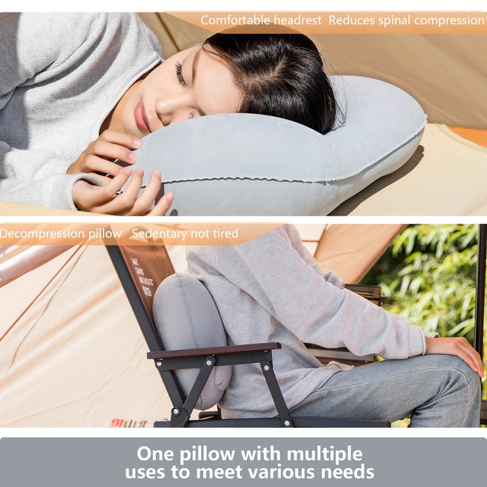 Oreiller gonflable de camping BISINNA, portable et ultraléger pour voyage et randonnée, soutien cervical et lombaire