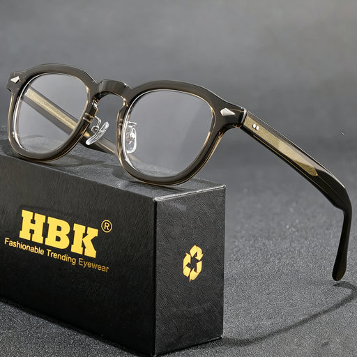 HBK Gafas Retro para Hombre, Lentes de Lujo Anti Luz Azul, Montura TR-90, Gafas de Lectura para Mujer, Gafas para Ordenador