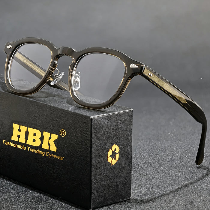 HBK Retro Men's Eyeglass Frames Luxury Anti BlueLight Lenses TR-90 Frame Glasses Women's Reading Computer Eyewear