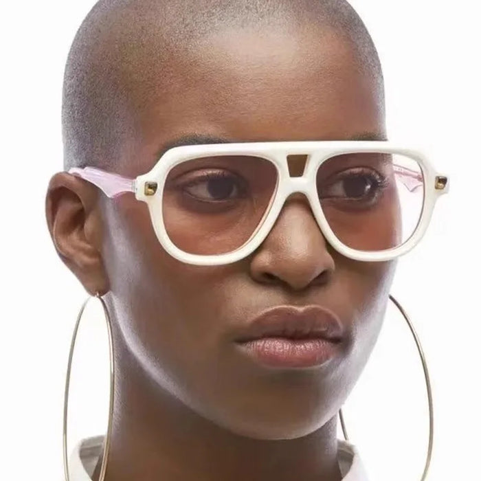 Lunettes de soleil pilote double pont femme, verres dégradés rétro, UV400, tendance, marque de designer homme, rivets