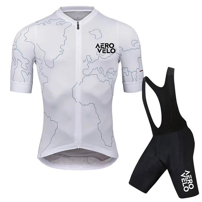 AERO VELO Cycling Jersey Set Men Cycling Clothing Summer Road Training Bike Shirts Suit Bicycle Bib Shorts MTB Uniform
