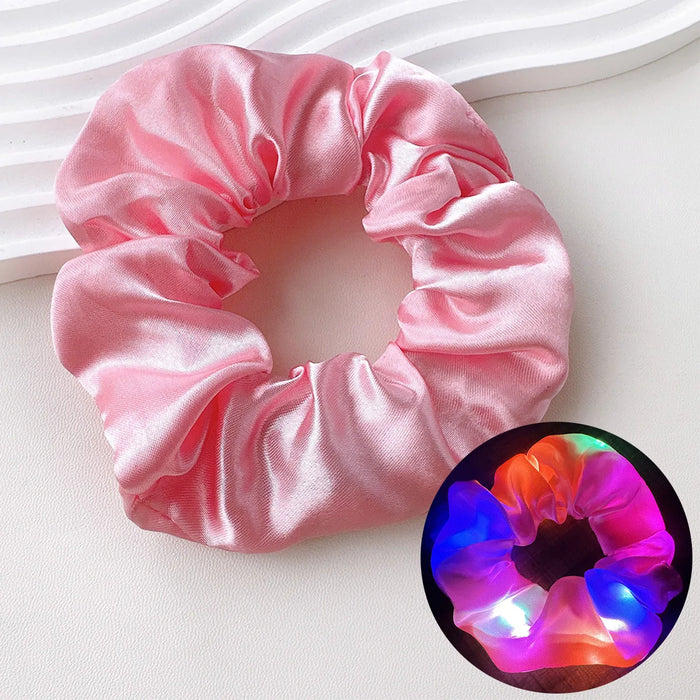 Light Up Scrunchies, LED Scrunchies Hair Bands, Elastic Glow in the Dark Srunchies Rave Accessories for Women Birthday Halloween
