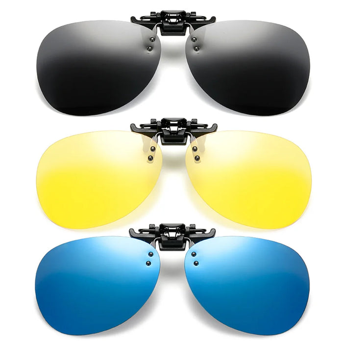 VIVIBEE Rimless Pilot Flip Up Clip on Sunglasses Oversized Men Polarized Clips Aviation Big Size Driving Women UV400 Glasses