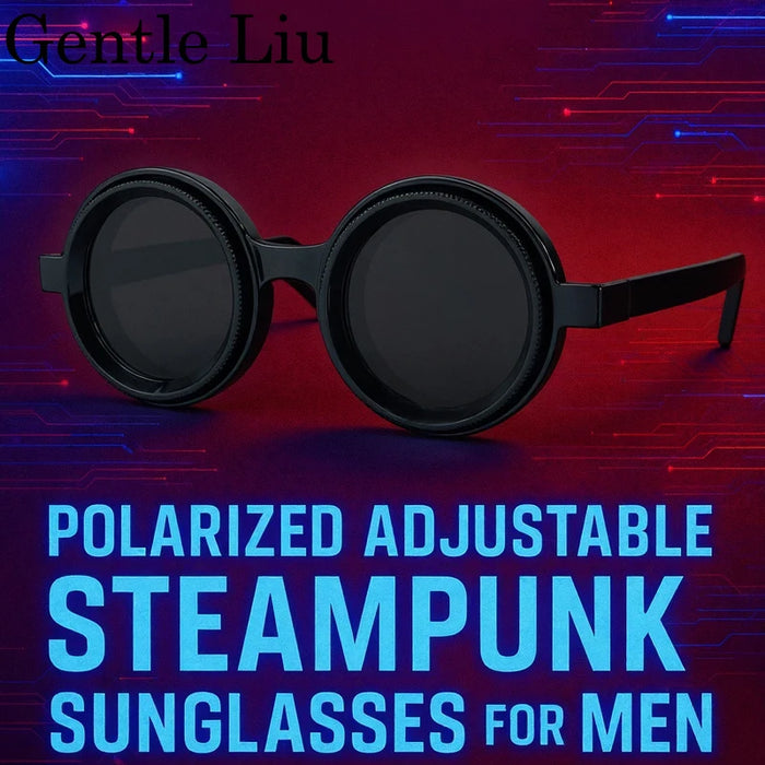 ND9 Gafas de sol polarizadas redondas con atenuación ajustable para hombre 2026, de marca de lujo, estilo punk, para pesca, gafas de sol para exteriores, protección UV400