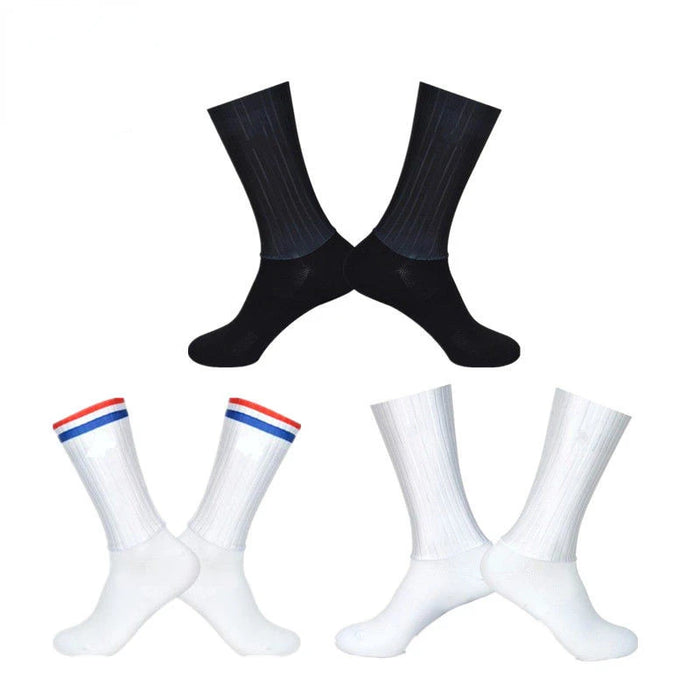 2026 New Cycling Slip Anti Silicone Summer Whiteline Aero Socks Men Bicycle Sport Running Bike Socks Calcetines 2024 New Socks