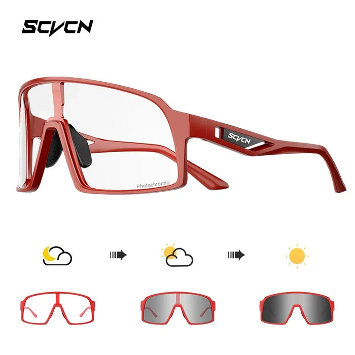 SCVCN Photochromic Cycling Glasses Men Women Running Sunglasses Outdoor Sports Motorcycle Bike Riding Eyewear Driving Fishing