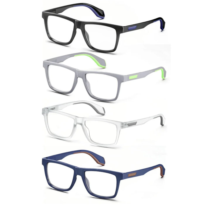 Gafas de lectura extragrandes para hombres y mujeres, lectores grandes con patillas de goma con bisagra de resorte, bloqueadores de luz azul anchos, anti UV/fatiga ocular