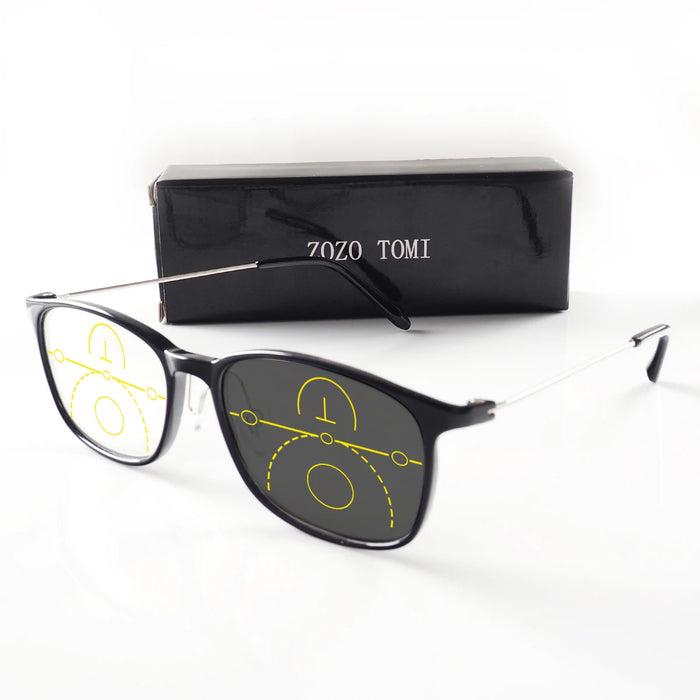 Progressive Multifocal Reading Glasses Photochromic Men Women Flexible Temples Anti Blue Light Computer Presbyopic Eyeglasses