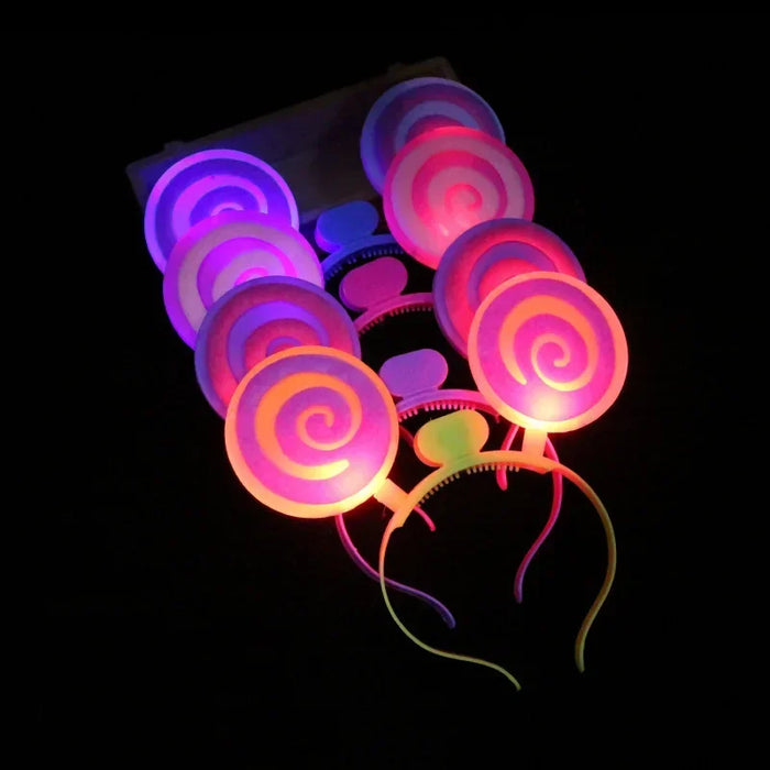 10pcs Adult Kids LED Glow Party Sequin Cat Bunny Crown Flower Headband Halo Light Up Wreath Hairband Birthday Gift Wedding