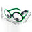 Gafas de neón con ojos móviles LED, musicales, rave, fluorescentes, para fiesta de Navidad, decoración, con montura redonda, divertidas, estilo dibujos animados.