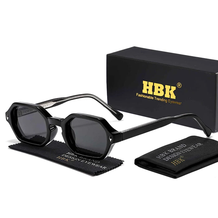 HBK New Fashion Polygon Men Sunglasses Small Frame Cupronickel Core Insert Leg Sun Glasses Outdoor Party Vacation Travel