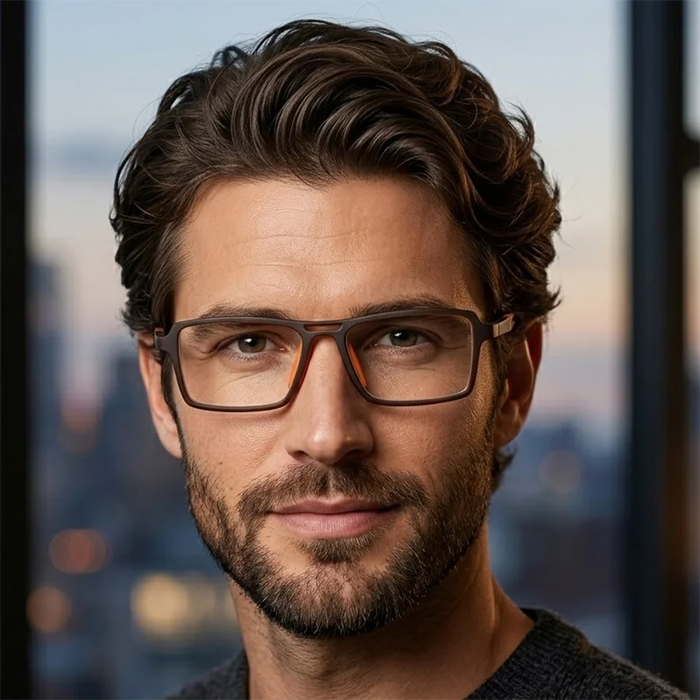 Men's Classic Full Frame Reading Glasses Clear Lens Comfortable Wear Ultra-Lightweight Frame Suitable Home Office Use Great Gift