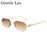 Petites lunettes de soleil rectangulaires punk sans monture homme 2026, monture léopard de luxe sans bords, verres découpés, style rétro, monture métal doré