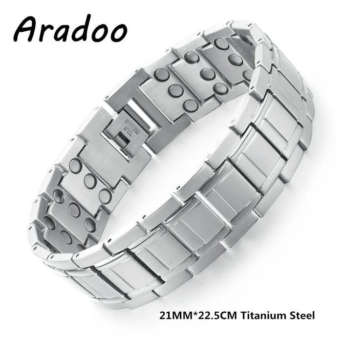 ARADOO Vintage Pure Copper Cross Men's Bracelet Magnetic Therapy Bracelet