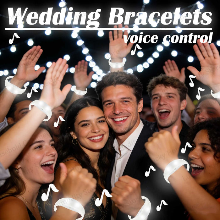 20-100PCS Music&Sound Activated Light up Bracelets Glow Bracelets Rhythmic Led Bracelet Luminous Bracelet Wedding Accessories