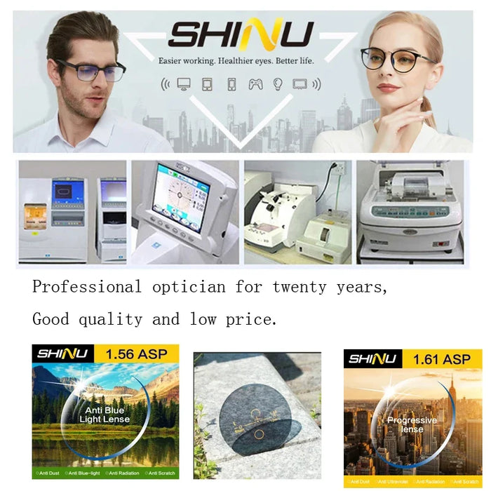 UOOUOO Progressive Multifocal Reading Glasses See Far And Near Reading Eyeglasses Bifocal Presbyopia Glasses Prescription Custom