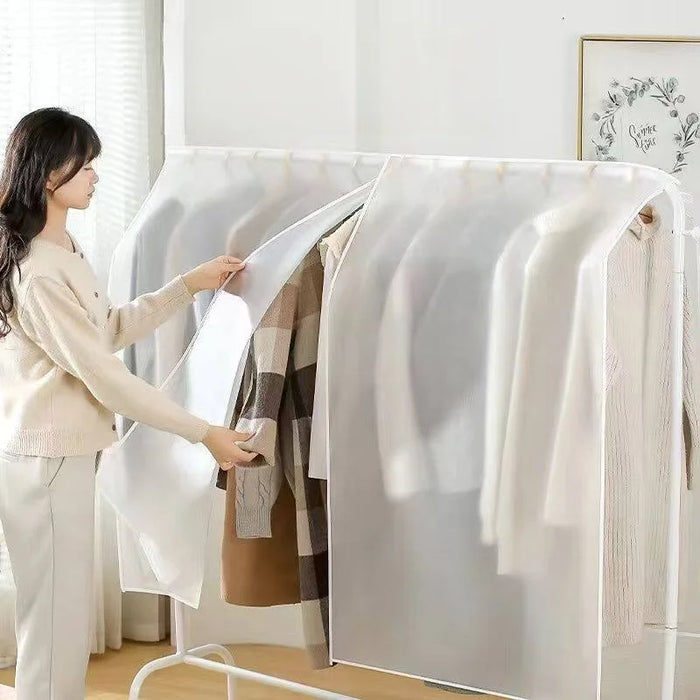 Translucent Waterproof Dustproof Clothes Hanging Garment Bag, Wardrobe Storage Organizer for Suits Dresses