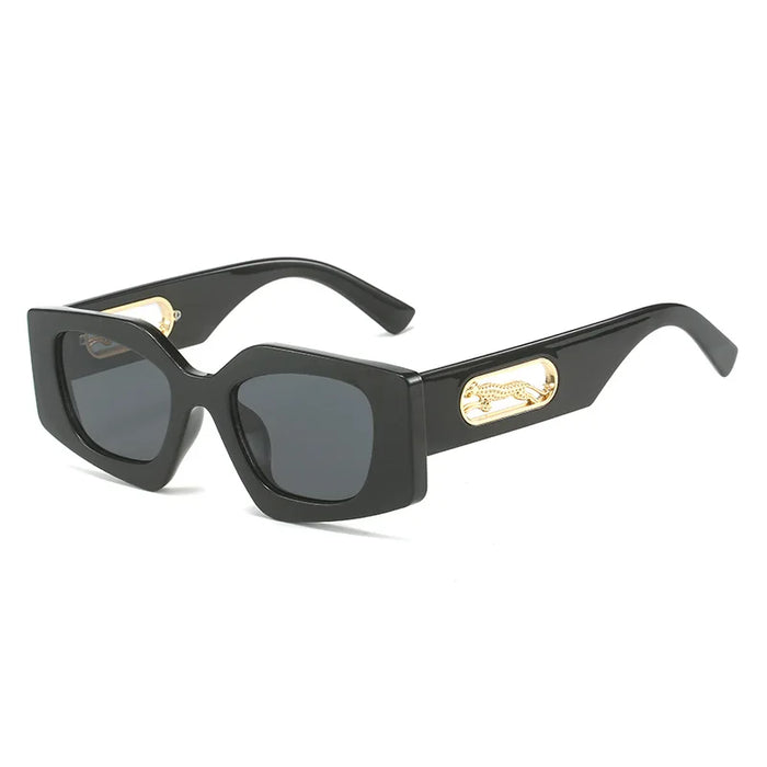 Nouvelles lunettes de soleil œil de chat femmes hommes verres dégradés carrés monture PC décor léopard marque designer lunettes de soleil UV400