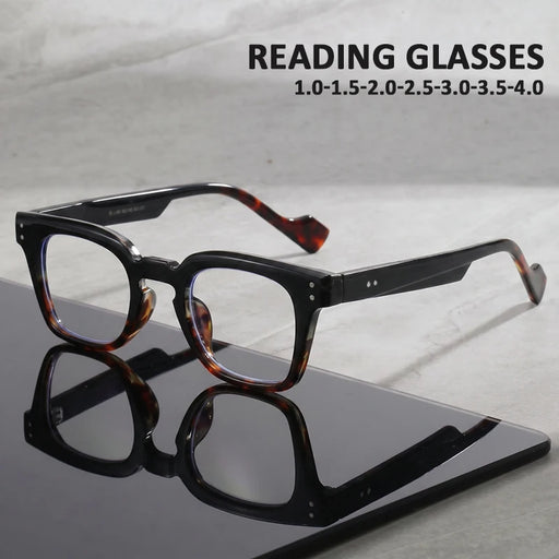 Lunettes de Lecture Rétro Carrées Pour Hommes et Femmes d'Âge Moyen au Style Rétro pour les Trajets Quotidens